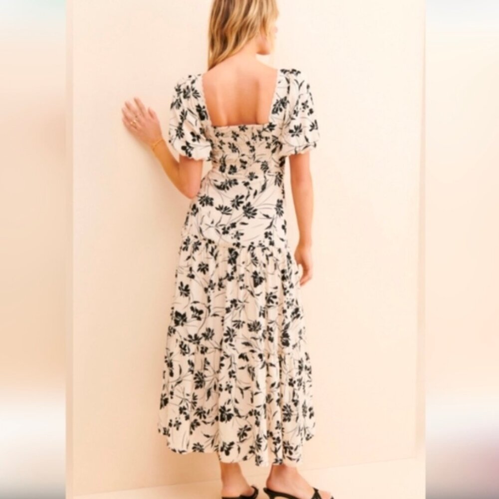 NWOT ASTR Baldwin Dress Floral Midi Maxi Dress Sweetheart Neckline Revolve L - Picture 3 of 3